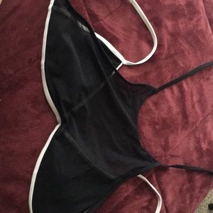 Black Sheer Covered Bathing Suit Top